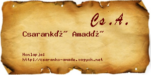 Csarankó Amadé névjegykártya